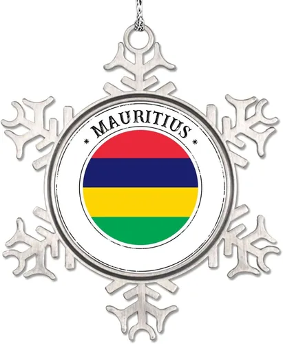 Miniatura 11 de Adorno de copo de nieve de bandera de México para decoración de árbol de Navidad, recuerdo de ciudad de campo, adornos de Navidad personalizados