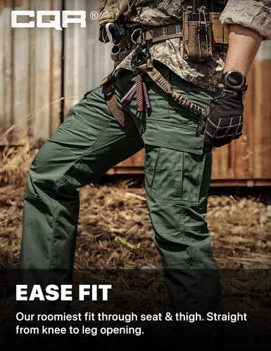Miniatura 5 de CQR - Pantalones tácticos tipo cargo para hombre, tejido ripstop, resistentes al agua, ligeros, para uso diario, trabajo, senderismo o exteriores