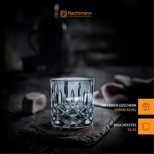Miniatura 3 de Nachtmann Brand Noblesse Collection, vasos individuales antiguos, juego de 4, vidrio SOF de cristal duradero, diseño de diamante, 8.66 onzas, apto