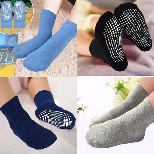 Miniatura 4 de Tphon Calcetines antideslizantes para niños pequeños, 12 pares de calcetines antideslizantes para bebés de 1 a 10 años