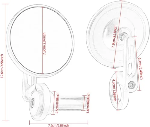 Miniatura 5 de Espejos retrovisores de motocicleta para Suzuki para GSXS 1000 para SV 650 para LTR 450 para GSF 600 para Bandit para C50 para Boulevard para GN 125