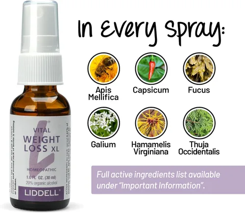 Miniatura 5 de Liddell Homeopathic Vital Weight Loss XL 1 oz Spray líquido