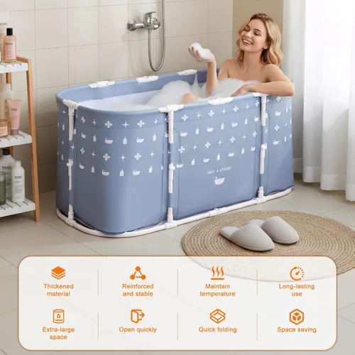 Miniatura 5 de Bañera portátil, bañera plegable sin instalación, bañera de hidromasaje caliente sin instalación, bañera independiente para ducha, caravana