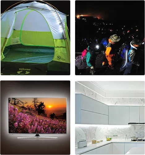 Miniatura 6 de Tira de luces LED USB de 5 V, color blanco, 6000 K, 9.84 pies, SMD 2835 IP65, impermeable, 180 LED, tira de luz Plug and Play con interruptor