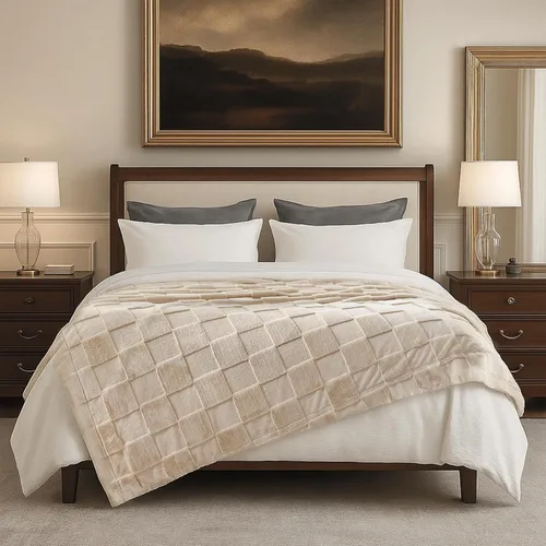 Miniatura 16 de Cozy Bliss - Manta a cuadros de pelo sintético de conejo tamaño Queen para cama, mantas suaves y peludas para mujeres y hombres, gran manta de forro