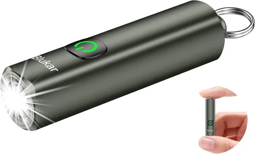 Miniatura 13 de Blukar Linterna EDC Recargable, Mini Linterna de Llavero de 360L con 3 Modos de Iluminación, Función de Memoria, Impermeable, Luz de Bolsillo