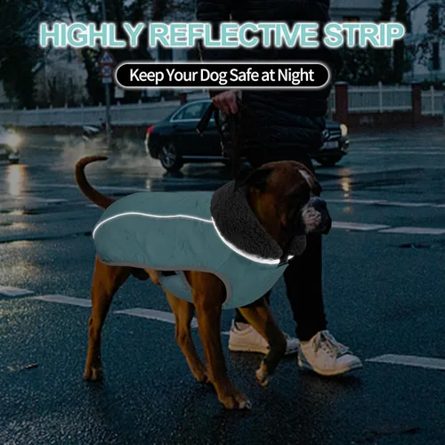 Miniatura 4 de Doglay Abrigo para Perro, Chaqueta Impermeable para Perro Abrigo de Invierno para Mascotas para Clima Frío con Cuello Peludo Grueso, Chaqueta