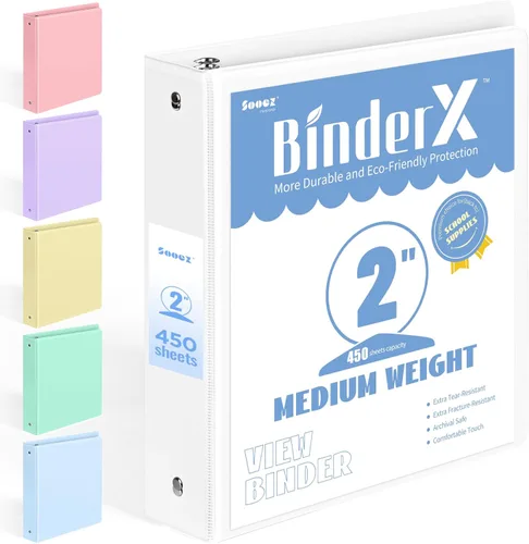Miniatura 17 de BinderX - Carpeta de 3 anillos redondos extraduradera de 1 pulgada, se adapta a 175 hojas de papel de 8.5 x 11 pulgadas, cubierta personalizable