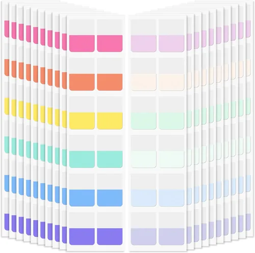 240 pestañas adhesivas de índice, marcadores de página de tiras de colores, pestañas de archivo grabables y reposicionables para páginas, notas de
