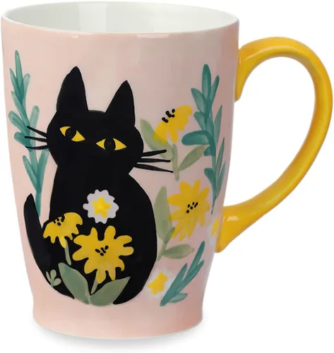 Miniatura 8 de NymphFable Taza de café grande de cerámica pintada a mano con asa 20oz Taza de té de limones Regalos para mujeres Limones múltiples