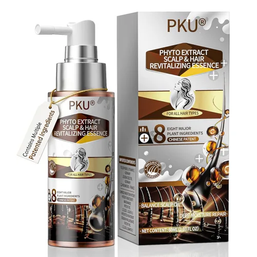 PKU Spray para el crecimiento del cabello para mujeres y hombres Resultados en 30 días para el crecimiento del cabello, suero sin hormonas,