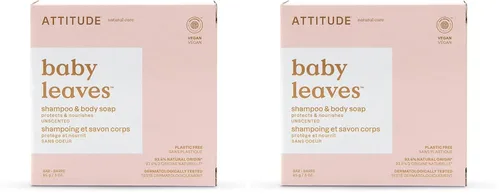 Miniatura 7 de ATTITUDE Champú para bebés sin plástico y barra de jabón corporal, verificado por EWG, dermatológicamente probado, vegano, buenas noches, 3 onzas