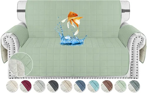 Miniatura 28 de MAXIJIN Fundas impermeables para sofá de 3 cojines, aptas para mascotas, fundas acolchadas para sofá de 69 pulgadas, lavables, protector de sofá