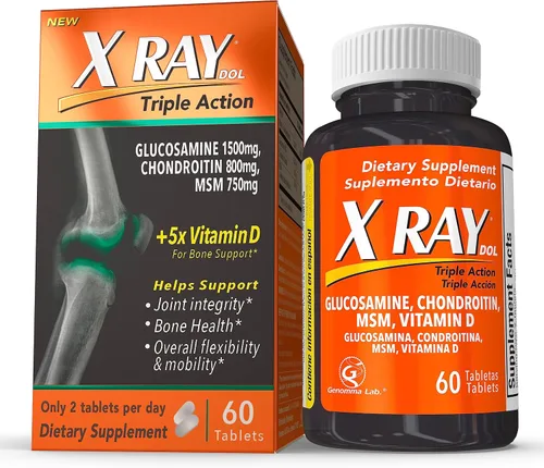 X RAY Triple Action Suplemento Alimenticio para mejorar la salud de las articulacionescon vitamina D, 60 tabletas