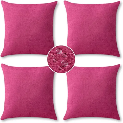 Miniatura 20 de OTOSTAR Juego de 4 fundas de almohada impermeables para exteriores, fundas decorativas para cojines de jardín, fundas de almohada cuadradas