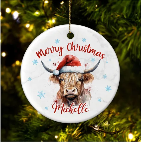 Miniatura 20 de Hyturtle Adorno de Navidad personalizado para amantes de las llamas, adorno de cerámica con nombre personalizado de llama, regalos lindos