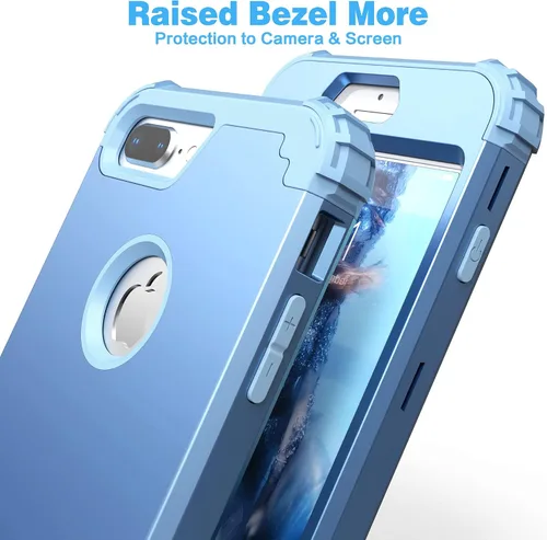 Miniatura 7 de IDweel Funda para iPhone 8 Plus, para iPhone 7 Plus con Protector de Pantalla, 3 en 1 Híbrida Resistente a Golpes de Servicio Pesado, Cubierta Dura