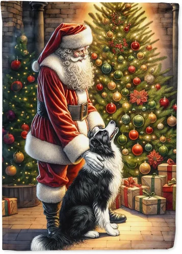 Miniatura 59 de Caroline's Treasures DAC4159CHF - Bandera de casa de Husky siberiano y Papá Noel para porche, grande, para colgar en la pared, poliéster