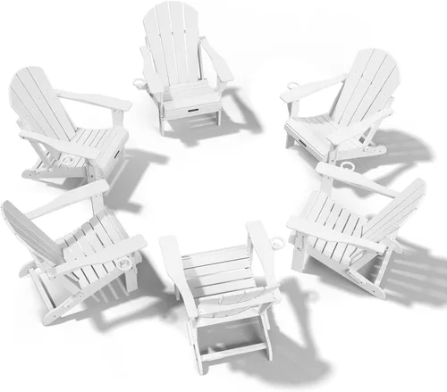 Miniatura 42 de MUCHENGHY Sillas Adirondack plegables, sillas de patio, sillas de césped, silla para exteriores, silla Adirondack de plástico, hoguera, resistente a