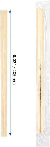 Miniatura 2 de MANCHAP 500 pares de palillos desechables de 8 pulgadas, palillos de bambú de 7.9 in a granel, palillos de madera china para comer, catering, comida