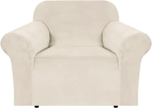 H.VERSAILTEX Funda de terciopelo elástico para sillón, funda para sillón de 1 cojín para sala de estar, funda de muebles hecha de terciopelo grueso