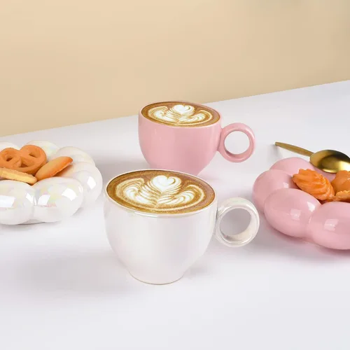 Miniatura 6 de Koythin Taza de Café de Cerámica con Juego de Platillo, Taza Creativa y Bonita con Posavasos de Girasol para Oficina y Hogar, 6.5 oz/200 ml para Té