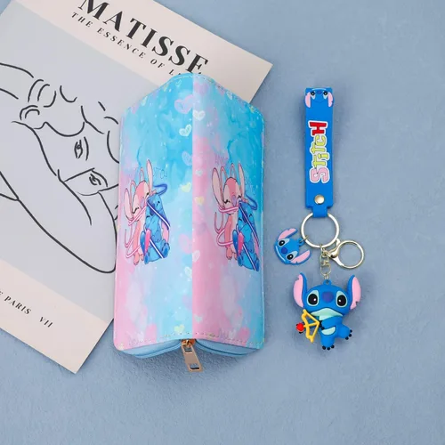 Miniatura 4 de Cartera de dibujos animados de Stitch con llavero de PVC para tarjetas, bolsa de puntada, bolsa de puntada, bolsa de puntada, bolsa de puntada