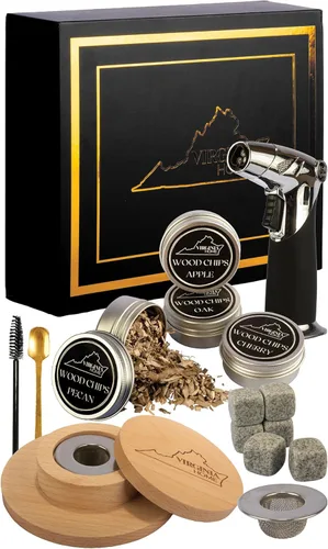 Kit de ahumador de cóctel con antorcha y folleto de recetas, kit de ahumador de whisky y bourbon para bebidas, queso ahumado y carnes con 4 sabores
