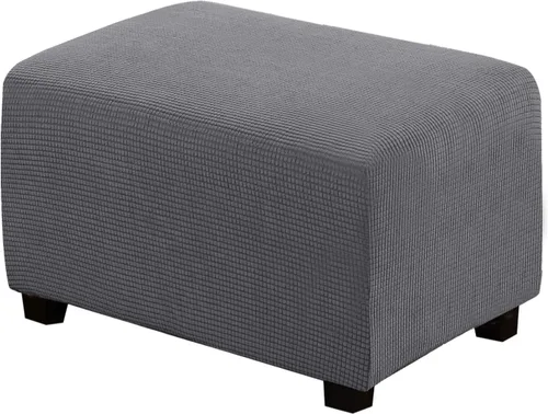 Miniatura 11 de H.VERSAILTEX Funda otomana rectangular de 29 a 34 pies para reposapiés, fundas protectoras para reposapiés, con tela jacquard elástica, gruesa