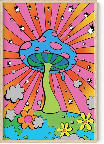 Miniatura 30 de HAUS AND HUES Póster de hongos trippy – Indie for Room Aesthetic Trippy Hippie Y2K, arte de hongos, imágenes indie, decoración de pared