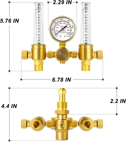 Miniatura 2 de MEANLIN MEASURE Medidor de flujo regulador de argón con manguera de 6.5 pies, conexión de entrada CGA580, conexión de salida de 5/8 pulgadas x 18RH