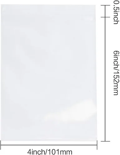 Miniatura 2 de L-BOST - 4 bolsas de plástico de almacenamiento de polietileno transparente y resellable de 6 pulgadas para tarjetas de galletas de caramelo