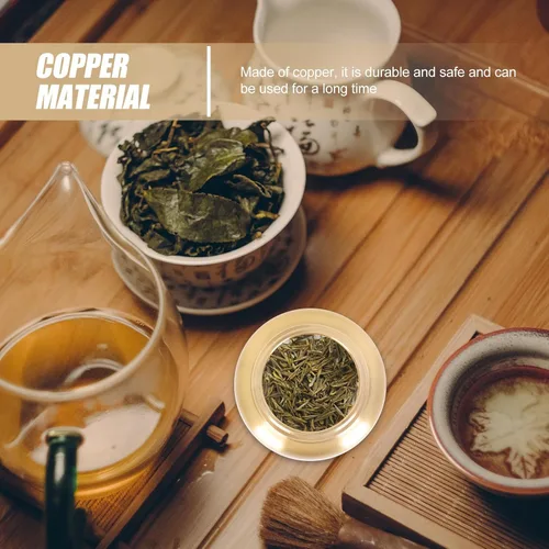 Miniatura 7 de Vaguelly Latas de té de cobre Latas de café Pequeño recipiente de almacenamiento de alimentos sellado para té, café, azúcar incienso en polvo