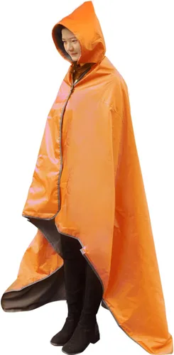 Miniatura 7 de DUKUSEEK - Manta de camping portátil para exteriores con capucha, manta grande plegable para mochileros con capucha para estadios, edredón ligero