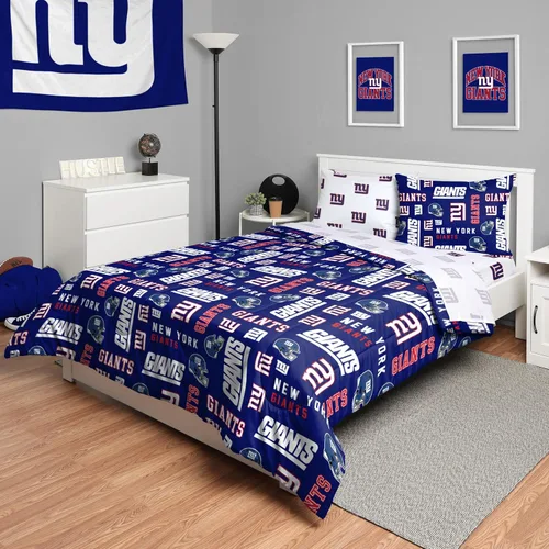 Miniatura 11 de FOCO Juego de ropa de cama unisex para adultos con logotipo del equipo de la NFL, sábanas y fundas de almohada, juego de ropa de cama de 5 piezas