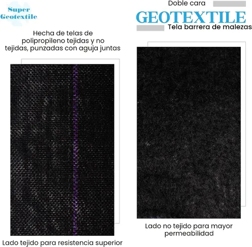 Miniatura 3 de Super Geotextile Tela profesional de barrera de malezas geotextil de 5 onzas, tela de paisaje resistente para jardinería, paisajismo, tela