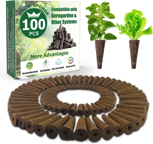 Miniatura 11 de Seed Starter - Esponjas de cultivo para aerogarden, cápsulas de repuesto equilibradas con PH para sistema hidropónico de interiores, paquete de 50