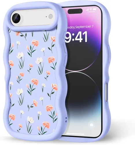 Miniatura 73 de Compatible con iPhone SE/8/7 Funda para Mujeres y Niñas, Marco Ondulado Rizado con Patrón Lindo, Estética Delgada Suave Silicona TPU Parachoques