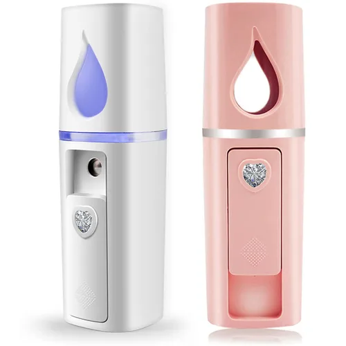 Vaporizador Facial Portátil Nano Mini Atomizador Facial para Atomización de Extensiones de Pestañas con Espejo y Tanque de Agua Visual de 20ml (2 2
