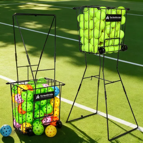 Tolva de pelota de tenis, canasta portátil de pickleball para recogida, almacenamiento y entrenamiento (grande)