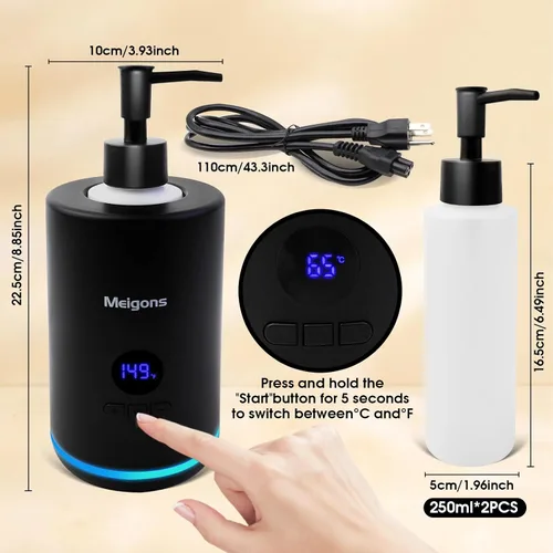 Miniatura 6 de Calentador de aceite para masaje, calentador de aceite de masaje, calentador de aceites corporales para spa, salón y barberías, con dispensador