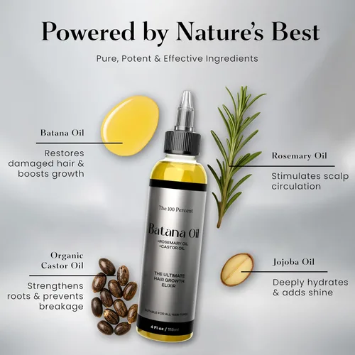 Miniatura 9 de Aceite de batana para el crecimiento del cabello, 4 onzas líquidas, aceite para el crecimiento del cabello infundido con aceite de romero, aceite