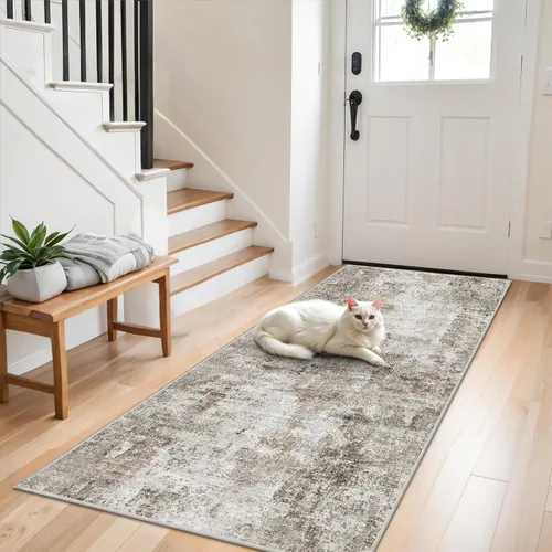 Miniatura 12 de Alfombra antideslizante lavable de 2 x 3 pies - Alfombra suave de pelo bajo para cocina, entrada y dormitorio - Tapete moderno para puerta