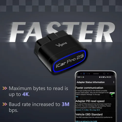 Miniatura 4 de Vgate iCar Pro 2S Bluetooth OBD2 Lector de códigos BLE 5.2 Escáner OBD2 OBDII Herramienta de diagnóstico de códigos de falla para iPhone, iOS