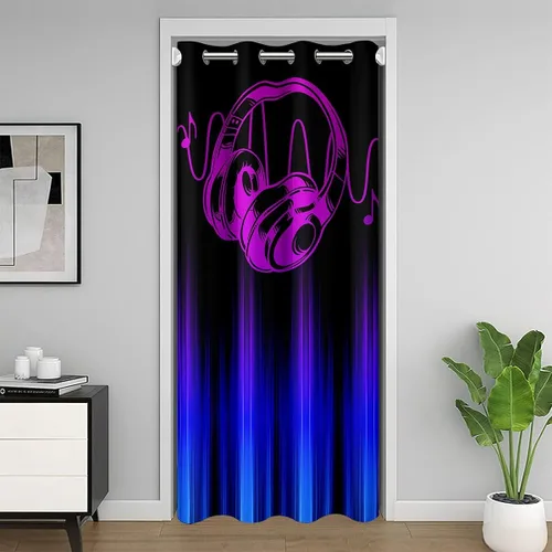 Miniatura 21 de Feelyou Cortina de puerta con ecuación matemática, privacidad, 1 panel, 34 x 80 pulgadas, espacio exterior, galaxia, 30% a 50% opaco, aislamiento
