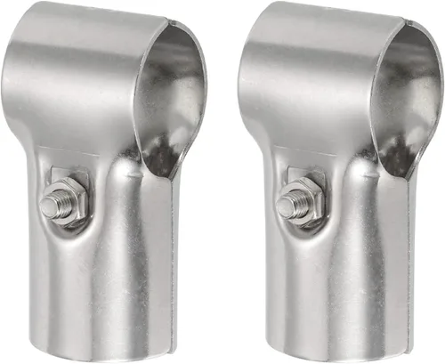 Miniatura 6 de uxcell Conector de abrazadera de tubo en T, 2 piezas, conector de tubería estructural, abrazadera de valla de enlace de cadena de acero inoxidable