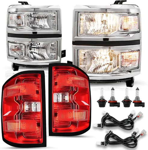 Miniatura 15 de JSBOYAT Conjunto de faros delanteros y luces traseras 2014 2015 Chevy Silverado 1500 Camioneta Pickup [Estilo de fábrica OE] lado del pasajero