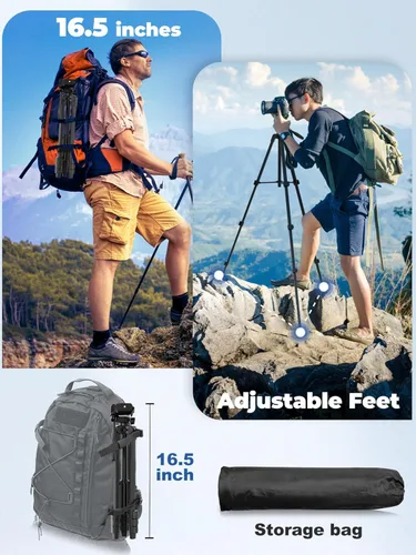 Miniatura 2 de EMART Soporte de trípode para teléfono de 61 pulgadas con cuello de ganso flexible, trípode portátil para iPhone y cámara, soporte aéreo