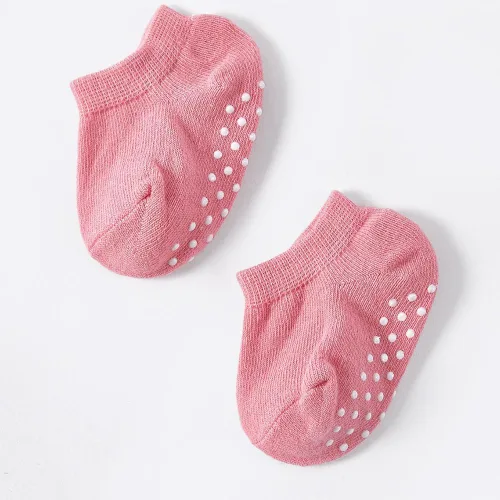 Miniatura 4 de 6 pares de calcetines de tobillo antideslizantes para niños y niñas, calcetines elásticos con agarre pegajoso para caminar para niños pequeños de 1