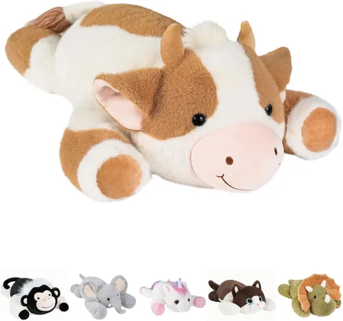 Miniatura 8 de GILFWM Animales de peluche con peso de gato - 21.3" Almohada de juguete linda, regalos de peluche para niños, niñas y adultos, 3 lbs, felpa suave